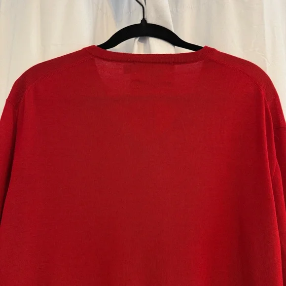 Polo Ralph Lauren Merino Wool V-Neck Sweater Red Men’s XXL Slim Fit - Picture 7 of 12